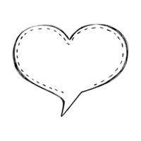 Expressive heart speech bubble art png