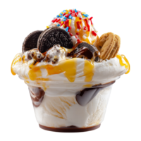 Indulging in ice cream sundae treats png