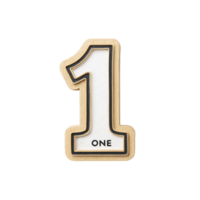 Image features large, stylized number one with wooden texture and white interior, outlined black. word ONE is written bottom, adding playful touch.number one with wooden texture and white interior png
