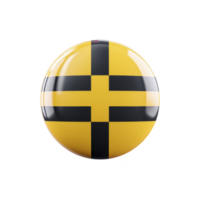 Round button features glossy yellow and black cross design, creating striking and bold visual effect. reflective surface adds depth and dimension to simple yet impactful pattern png