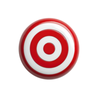 Red and white circular target with concentric rings is depicted, symbolizing precision and focus. design is simple yet striking, often associated with aiming or goals png