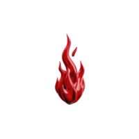 Vibrant red flame illustration with smooth curves and dynamic movement, symbolizing energy and passion. design is isolated on transparent background, enhancing its fiery impact png