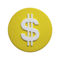 Yellow circular icon with white dollar sign symbolizing currency and finance. design is simple and modern, conveying concepts of money, wealth, and economic transactions png