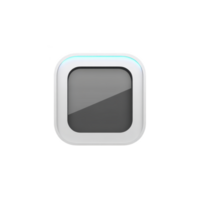 Sleek, modern square icon with glossy finish and rounded edges, featuring subtle gradient and reflective surface, set against transparent background png