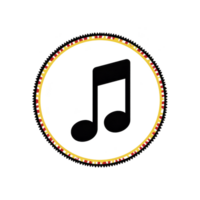 Preto musical Nota ícone é centrado dentro circular fronteira apresentando colorida padronizar. Projeto é simples e moderno, transmitindo sentido do ritmo e criatividade png