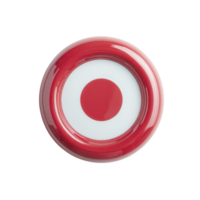 Red and white circular target with glossy finish is centered in image, evoking sense of precision and focus. design is simple yet striking png
