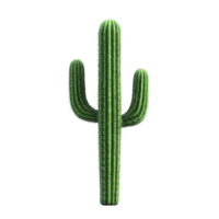 Tall, green saguaro cactus with multiple arms stands against plain background, showcasing its spiky texture and iconic desert silhouette png