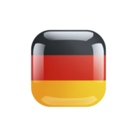glänzend 3d Symbol von Deutsche Flagge mit horizontal Streifen von Schwarz, Rot, und Gelb, symbolisieren Deutschland. Design ist modern und glatt, mit reflektierend Oberfläche png