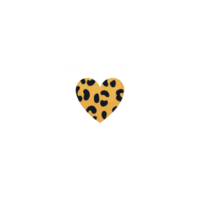 Heart shape with leopard print pattern, featuring black spots on golden background, creates bold and stylish design. This pattern is often associated with fashion and sense of adventure png
