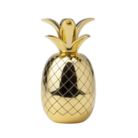 Shiny golden pineapple shaped decor piece with reflective surface and intricate grid pattern, perfect for adding touch of elegance to any room png