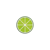 Vibrant illustration of lime slice with bright green segments and white rind, set against plain background. lime fresh and juicy appearance evokes sense of refreshment png