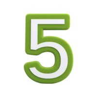 Image features green number five with white outline, set against plain background. design is bold and modern, conveying sense of freshness and clarity png