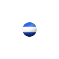 3D sphere with blue and white striped pattern, resembling flag, is centered on plain background. design is simple and symmetrical png