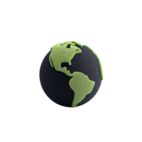 Image shows textured globe with green continents and dark ocean, representing Earth. design is simple and stylized, focusing on Americas png