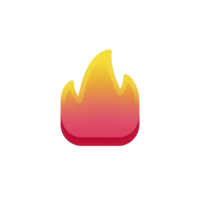 Vibrant, stylized flame icon with gradient of yellow to red, symbolizing energy and warmth. design is simple and modern, often used in digital contexts to represent heat or excitement png