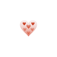 Heart shaped design with multiple smaller hearts inside, symbolizing love and affection. gradient pink and red colors create warm and romantic feel png
