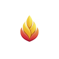 beschwingt, abstrakt Flamme Logo Design mit geschichtet Gelb und rot Elemente, symbolisieren Energie und Wärme. glatt, modern Stil vermittelt Sinn von Innovation und Kreativität png
