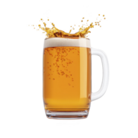 schaumig Becher von Bier mit Spritzen Wirkung, präsentieren Luftblasen und Schaum, isoliert auf Transparenz Hintergrund. Bild erfasst erfrischend und lebhaft Wesen von Getränk png