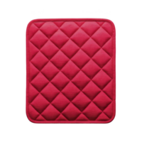 Red quilted pot holder with diamond pattern, designed for kitchen use, provides heat protection and adds pop of color to cooking spaces png