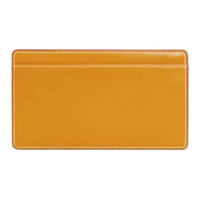 Sleek orange leather wallet with minimalist design, featuring smooth texture and visible stitching. Ideal for organizing cards and cash, this accessory combines style and functionality png