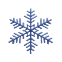 Blue snowflake with intricate patterns and frosty texture, symbolizing winter and cold weather, isolated on transparency background png
