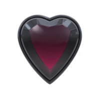 Shiny, dark red heart shaped gemstone with glossy finish and faceted edges, symbolizing love and elegance. gem deep color and polished surface create luxurious appearance png
