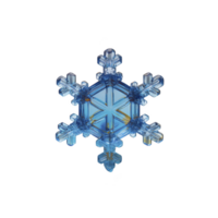 Detailed blue snowflake with intricate patterns and hexagonal shape, symbolizing winter and cold weather. snowflake symmetry and icy appearance evoke sense of calm and beauty png