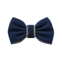 Stylish denim bow tie with visible stitching, perfect for adding casual yet sophisticated touch to any outfit. deep blue fabric and classic design make it versatile for various occasions png