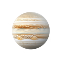 Jupiter, largest planet in our solar system, is depicted with its iconic swirling clouds and Great Red Spot, showcasing its dynamic atmosphere and vibrant colors png