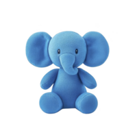 Cute blue elephant plush toy with large ears and soft texture, perfect for children. toy is sitting upright, showcasing its adorable design and friendly expression png