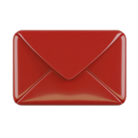 Shiny red envelope icon with glossy finish, symbolizing communication or messaging. envelope is depicted in simple, modern style, often used in digital or graphic design contexts png