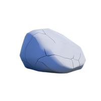 Large, smooth, cracked rock with light blue hue and subtle shadows, isolated on transparency background. rock texture and color suggest natural, weathered appearance png