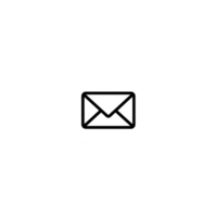 Simple black envelope icon on transparent background, representing email or messaging. minimalist design is suitable for digital communication themes png