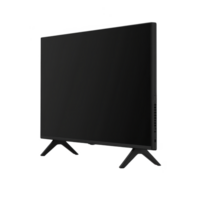 Sleek, modern flat screen television with minimalist design, featuring thin bezel and dual stand legs, perfect for contemporary living spaces png