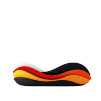 Series of colorful, wavy layers in shades of red, orange, yellow, and white create dynamic abstract design against transparency background. smooth curves evoke sense of movement and energy png