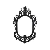 Ornate, vintage style oval frame with intricate floral and scrollwork details, perfect for adding touch of elegance to any decor or design project png