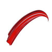 Vibrant red paint stroke with smooth curves and glossy finish, isolated on transparency background, showcasing artistic expression and creativity png