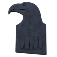 This features stylized silhouette of bird, resembling raven or crow, with simple, artistic design. dark color and minimalistic lines give it modern and abstract appearance. bird silhouette design png
