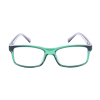 pair of stylish green eyeglasses with modern rectangular frame design, perfect for fashionable look. transparent lenses and sleek arms add contemporary touch png