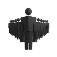 group of stylized black figures stand in V formation, symbolizing unity and teamwork. minimalist design emphasizes collaboration and leadership, creating sense of harmony png