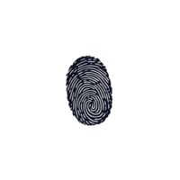 detailed black fingerprint pattern on transparency background, showcasing unique swirls and ridges. This highlights individuality and security concepts png