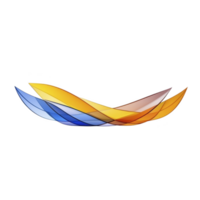 colorful abstract wave design featuring overlapping curved shapes in shades of blue, orange, and yellow, creating dynamic and modern visual effect png