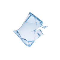 piece of shattered glass with sharp edges and reflective surface, isolated on transparency background, creating dramatic and intense visual effect png