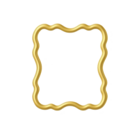 wavy, square shaped golden frame with shiny finish, perfect for adding elegant touch to photos or artwork. frame unique design adds modern and luxurious feel png