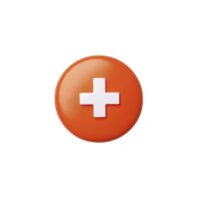 orange button with white plus sign in center, symbolizing addition or positivity, is isolated on transparency background. button vibrant color and simple design convey sense of clarity and focus png