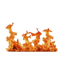 dynamic display of bright orange and yellow flames dances against transparent background, creating sense of intense heat and energy. fiery elements are vivid and captivating png