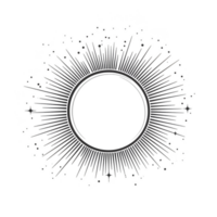 circular abstract design with radiating lines creates dynamic and energetic visual effect, resembling sunburst or soundwave pattern. monochrome palette adds modern and minimalist touch png