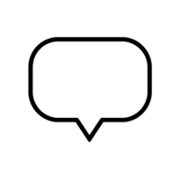 simple black outline of speech bubble on transparent background, perfect for adding text or creating dialogue effect in designs png