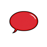 red speech bubble with black outline, symbolizing communication or dialogue, stands out against transparent background. bold color and simple design make it ideal for graphic design or messaging png