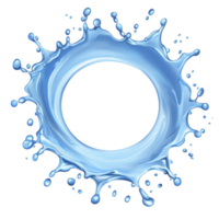 dynamic splash of blue liquid forms circular shape, creating sense of motion and fluidity. vibrant color and smooth texture evoke freshness and energy png
